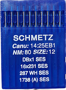 Голки Schmetz DBx1, SES №80 для промислових швейних машин