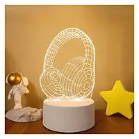 Настольная лампа Infinity Note Board Creative LED Night Light Transparent 3D Наушники