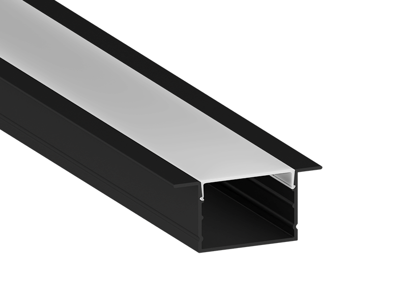 Алюмінієвий профіль для світлодіодної стрічки АЛ-29 1.8 метра чорний врізний LEDUA