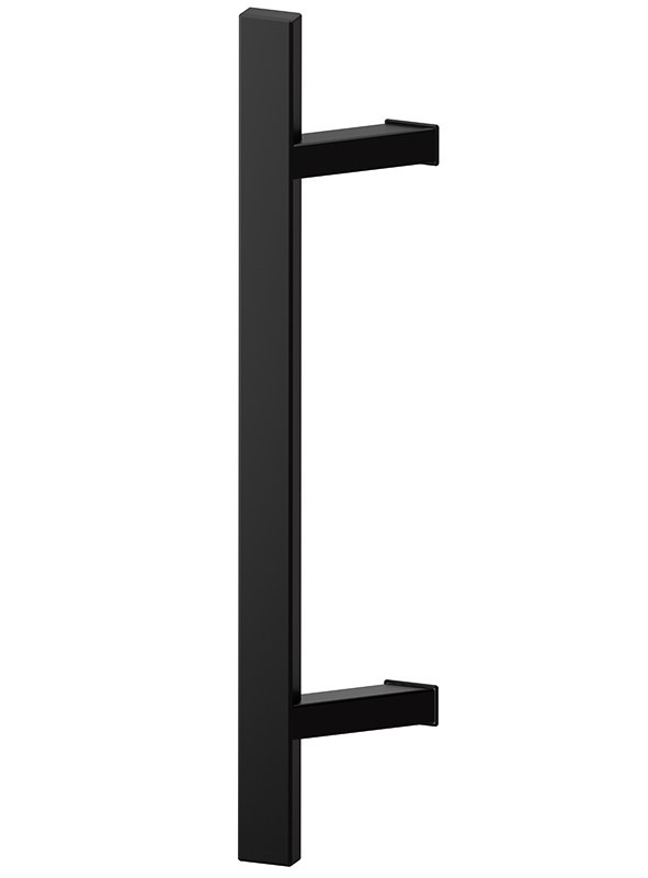 Чорна матова ручка скоба Wala QA45RX 40x20 45° одностороння, наскрізне кріплення (Польща)