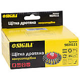 Щітка дротяна конусоподібна Ø115 мм М14×2 мм (сталева вита) SIGMA (9024111), фото 2