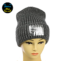Женская шапка с патчем - Urban Style - Темно-серый