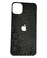 Защитная пленка наклейка на крышку телефона для Apple iPhone 12 (6.1") Crocodile black