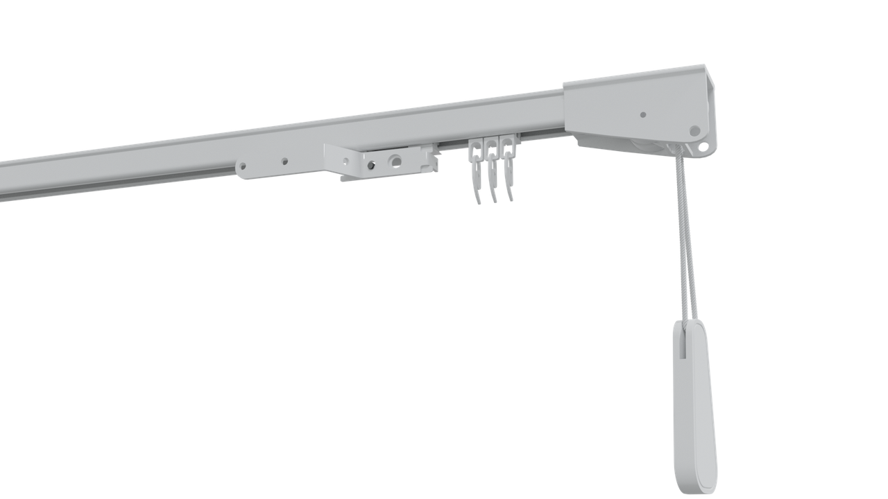 Карниз для штор на шнуровому керуванні профіль СKS (у зборі) Білий, фото 1