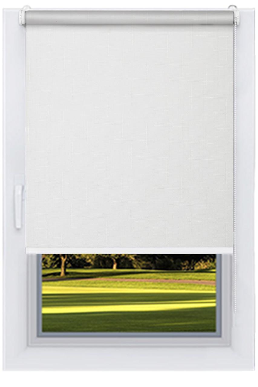 Тканинний ролет Льон Білий, фото 1
