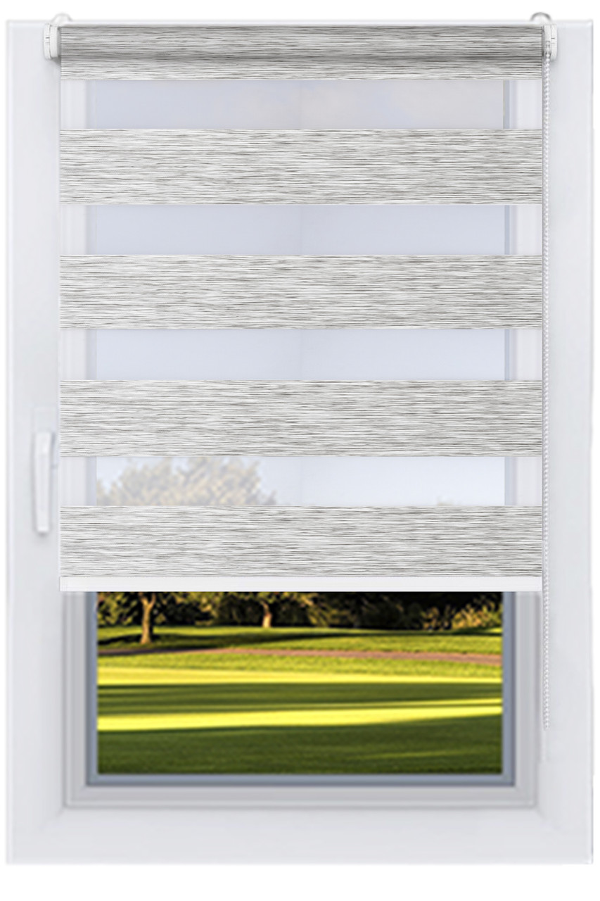 Рулонні штори День-Ніч СІРИЙ (1501), фото 1