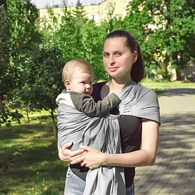 Слінг з кільцями для новонароджених малюків з народження до 36 місяців Coolbabka Сірий