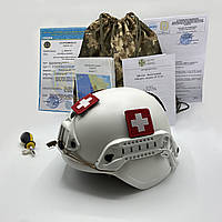 Каска шлем кевларовая для медицинских служб Производство Украина ОБЕРІГ F2(белый)клас 1 ДСТУ NIJ IIIa