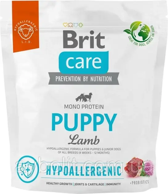 Корм для цуценят Brit Care Dog Hypoallergenic Puppy гіпоалергенний з ягням 1 кг (8595602558971)