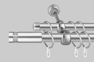 Карниз для штор дворядний металевий 19 мм, Хантос (комплект) Сатин
