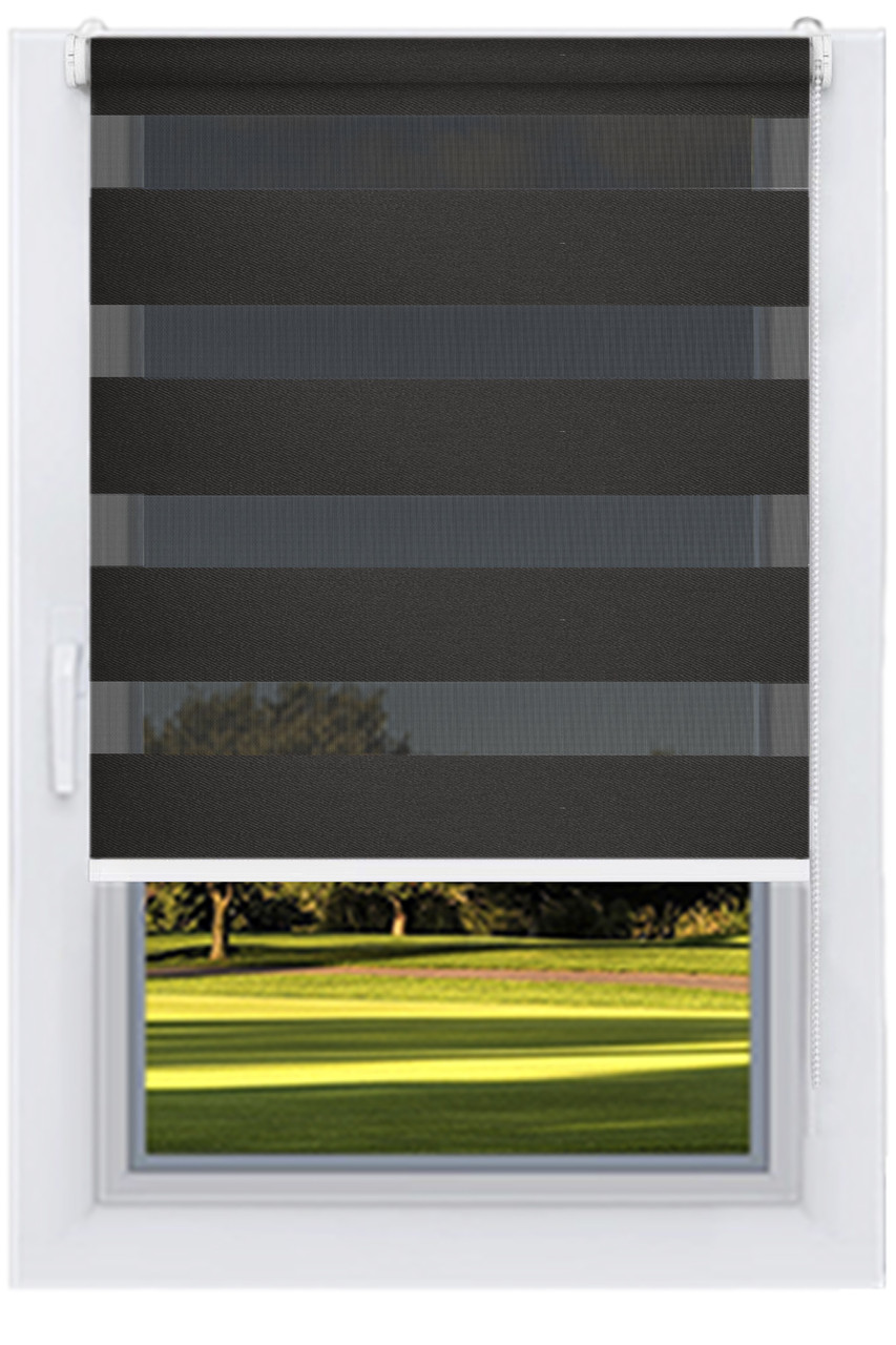 Преміум Рулонні штори День-Ніч Блэклайн Чорний, фото 1