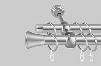 Карниз для штор металевий, дворядний 19 мм Принц Сатин
