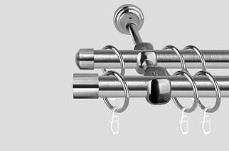Карниз для штор дворядний металевий 19 мм, Заглушка (комплект) Сталь