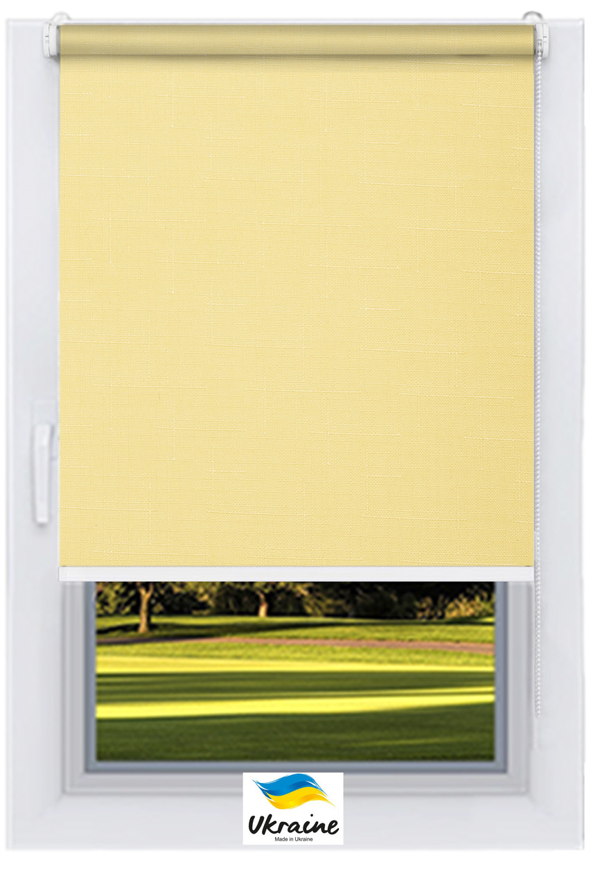 Тканинний ролет Льон Персик Україна, фото 1