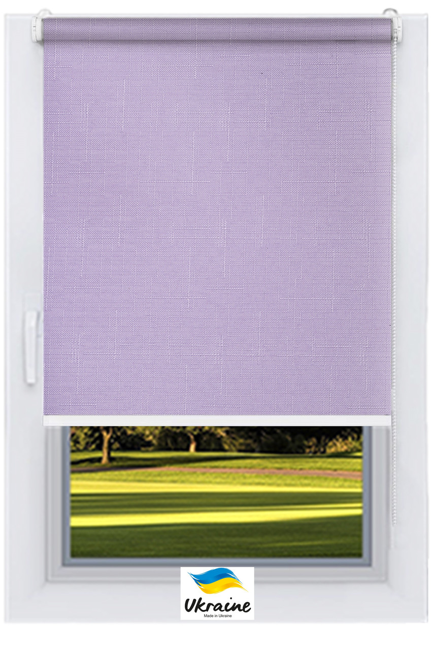 Тканинний ролет Льон Ліловий Україна, фото 1