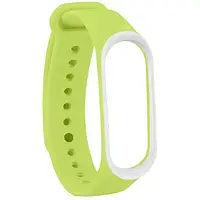 Ремінець для фітнес-браслету UWatch Double Color Replacement Silicone Band для Xiaomi Mi Band 3/4 Yellow White