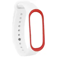 Ремінець для фітнес-браслету UWatch Double Color Replacement Silicone Band For Xiaomi Mi Band 3/4 White/Red Line