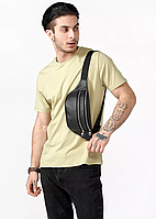 Бананка стильна повсякденна з натуральної шкіри, Чоловічі сумки через плече