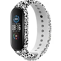 Ремінець для фітнес-браслету UWatch TPU Replacement Print Design Wrist Strap for Mi Band 5 Leopard Light