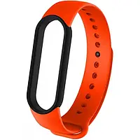 Ремінець для фітнес-браслету UWatch Replacement Silicone Band For Xiaomi Mi Band 5 Orange Black Frame