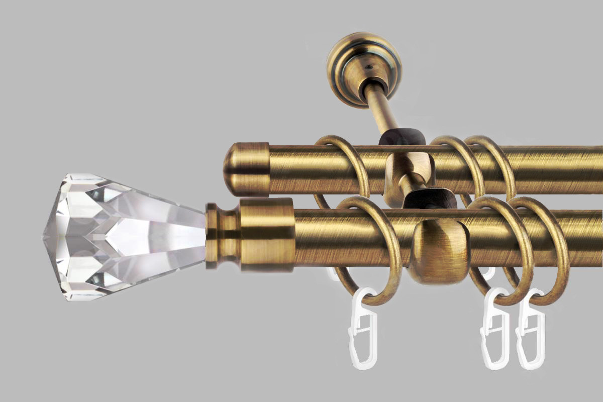 Купить Карниз для штор двухрядный металлический 19 мм, Кристалл ...