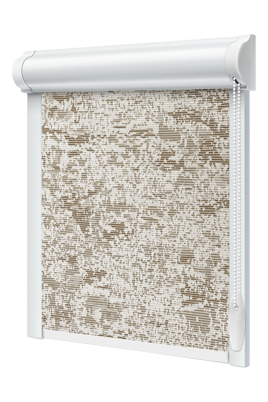 Тканинний ролет закрита система з боковими планками Феєрія моккачіно, фото 1