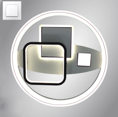 Керована світлодіодна люстра LORA DOUBLE 80W S-ON/OFF- 460х65-WHITE/WHITE- 220-IP20, фото 1