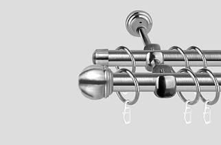 Карниз для штор металевий, дворядний 19 мм, Тоді Макс Сталь