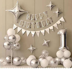 Фотозона з кульок Куколка Срібло | Для дівчинки