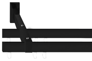 Карниз Скарлайн дворядний у зборі Заглушка Чорний