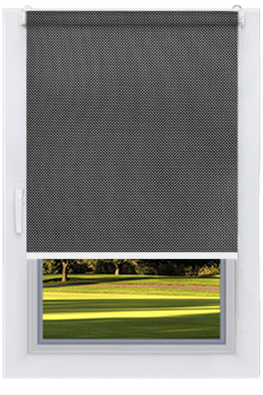 Тканинний ролет Скрін Чорно Сірий (Люкс ,BSC-210), фото 1