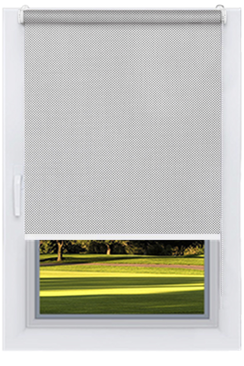 Тканинний ролет Скрін Сіро Білий (Люкс,BSC-203), фото 1