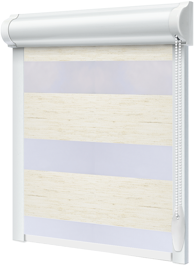 Тканинний ролет День Ніч Шаде Льон закрита система з боковими планками, фото 1