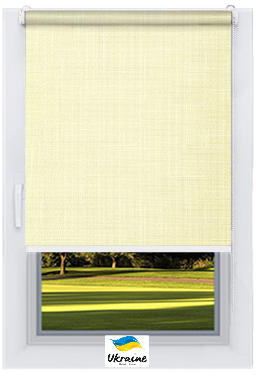 Тканинний ролет Льон Ваніль Україна, фото 1