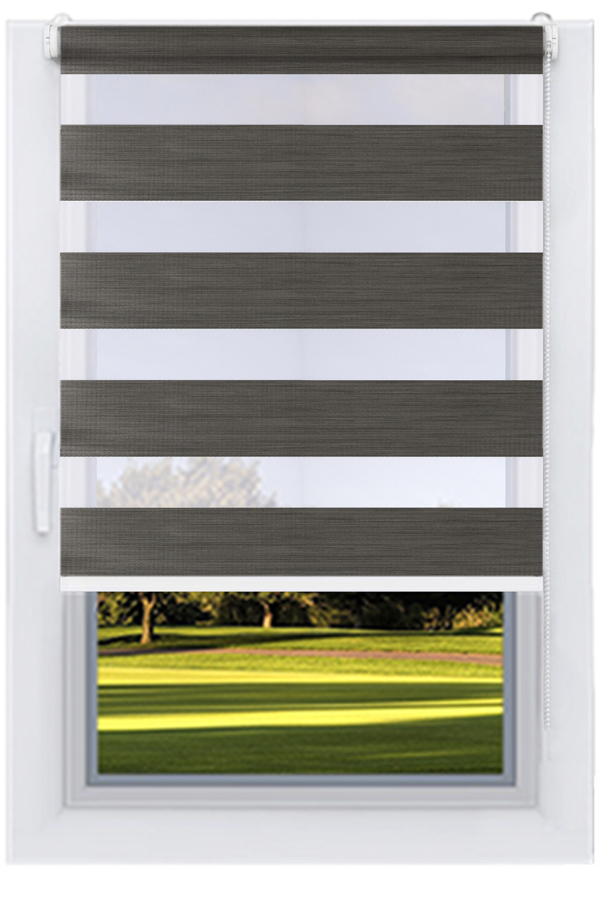 Рулонні штори День-Ніч Графіт (Блекаут) ВН-2909, фото 1