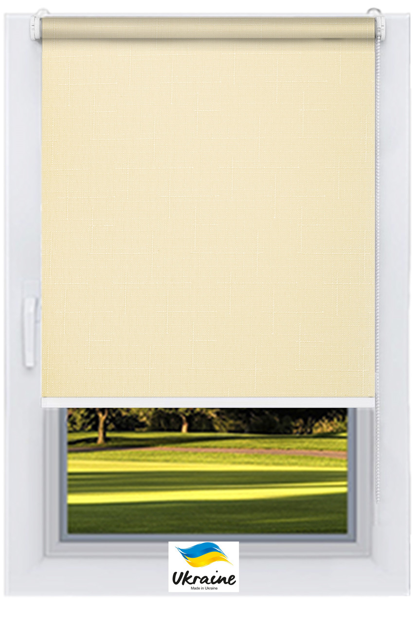 Тканинний ролет Льон Бежевий Україна, фото 1