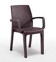 Стул садовий пластиковий BICA Verona armchair, коричневий