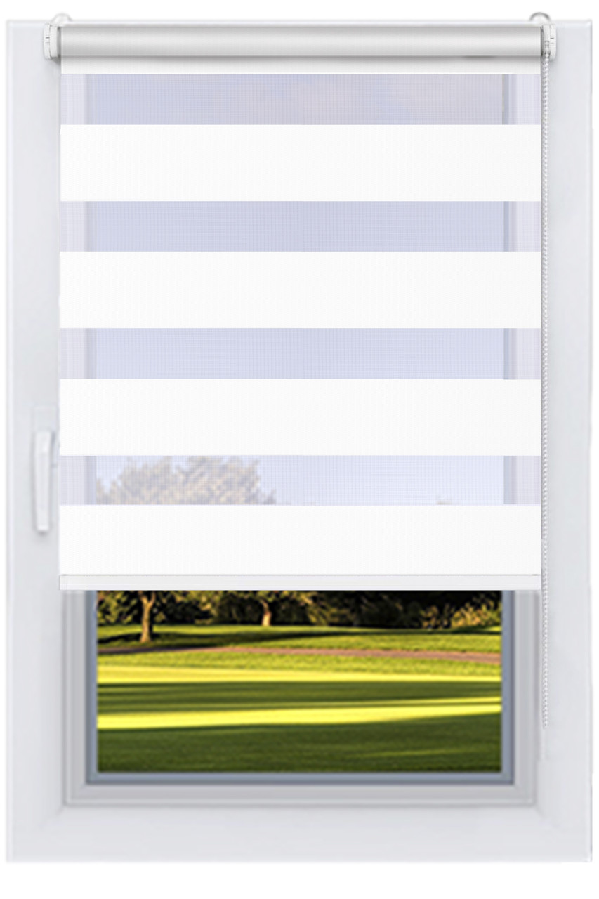 Рулонні штори День-Ніч БІЛИЙ (ВН-2700), фото 1