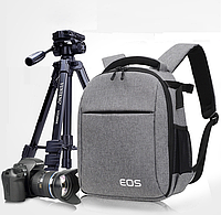 Професійний рюкзак для дзеркальної фотокамери Canon EOS (Кенон), колір сірий ( код: F041S )
