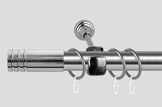 Карниз для штор металевий, однорядний 19 мм, Модуло Сталь