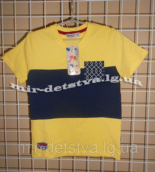 Високоякісні футболки для хлопчиків ТМ Wanex, Туреччина р.110-122 см бірюзовий, жовтий, білий