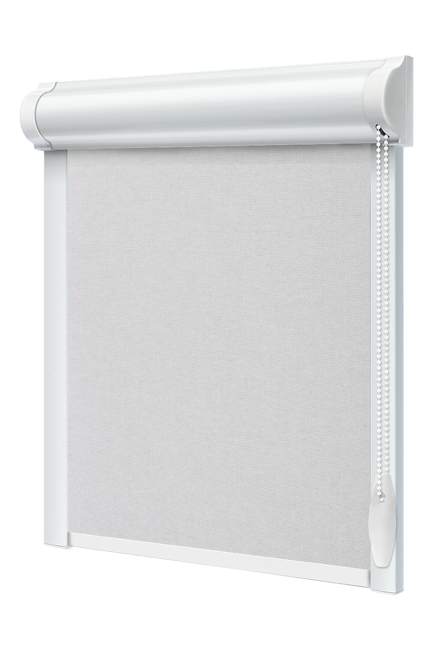 Тканинний ролет закрита система з боковими планками Сірий, фото 1