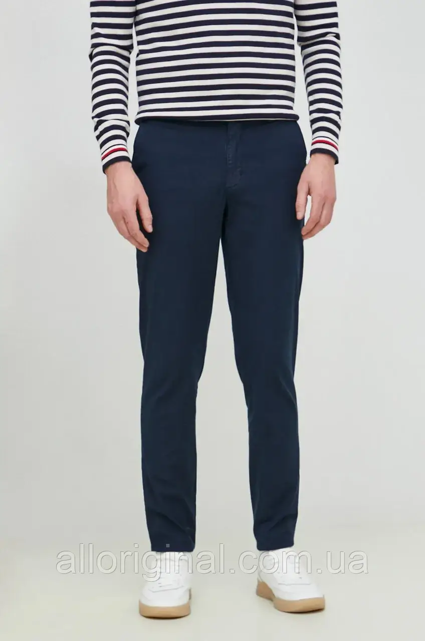 AllOriginal com ua Штани з домішкою льону Tommy Hilfiger колір синій фасон chinos РОЗМІРИ ЗАПИТУЙТЕ, фото 1