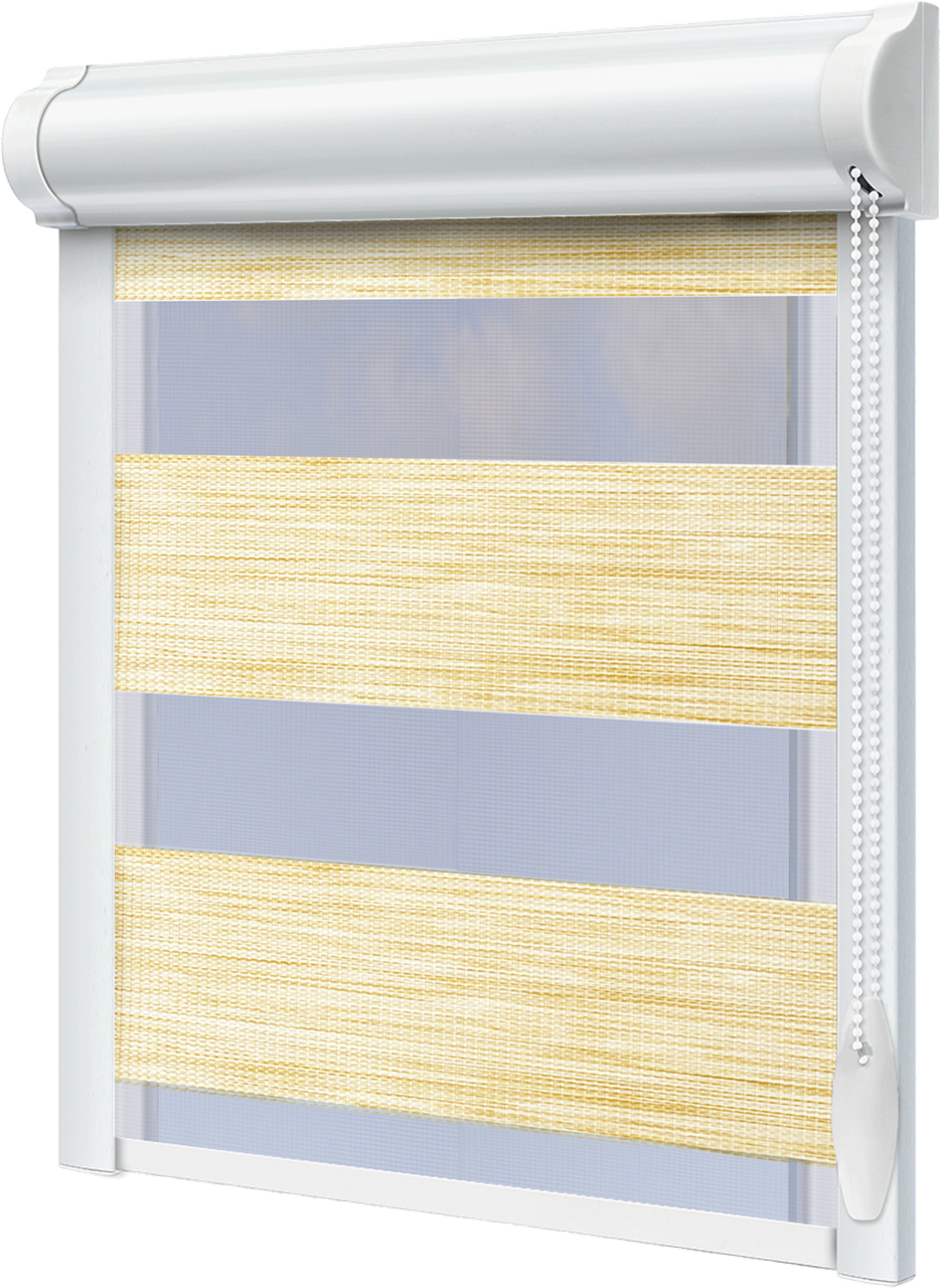 Тканинний ролет День Ніч Ясен ZW закрита система з боковими планками, фото 1