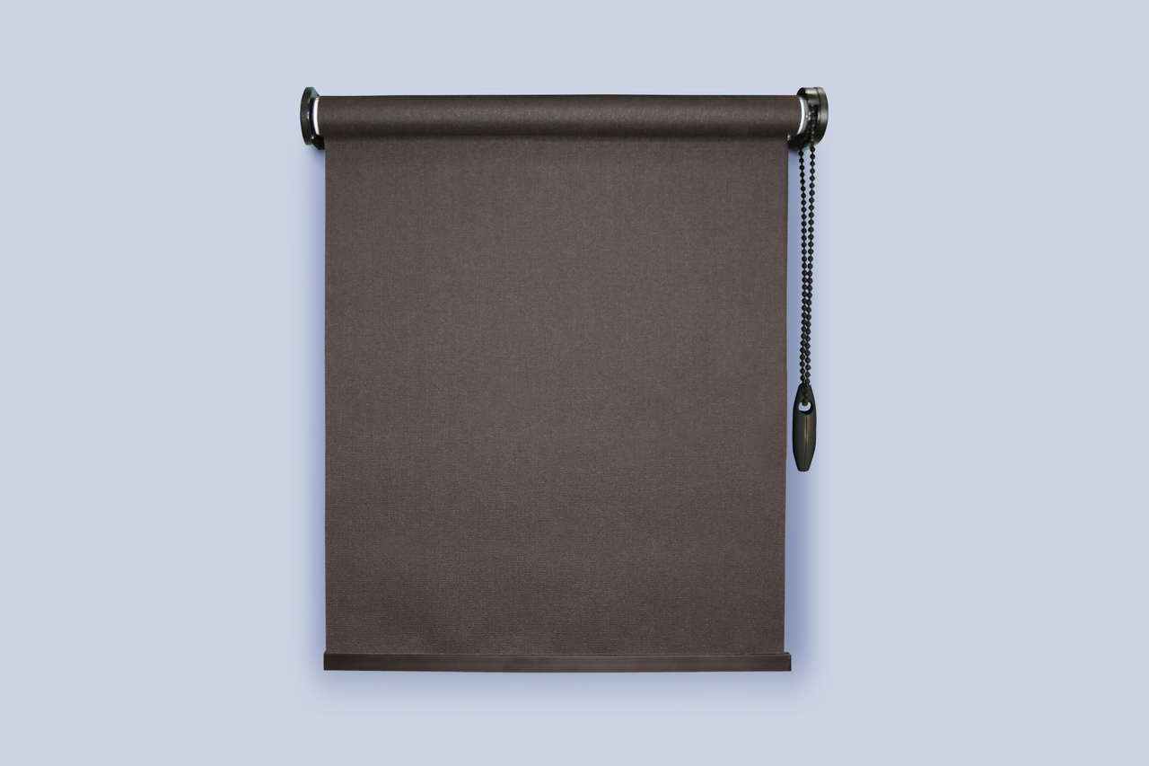 Тканинний ролет Luna Чорний, чорна фурнітура, фото 1