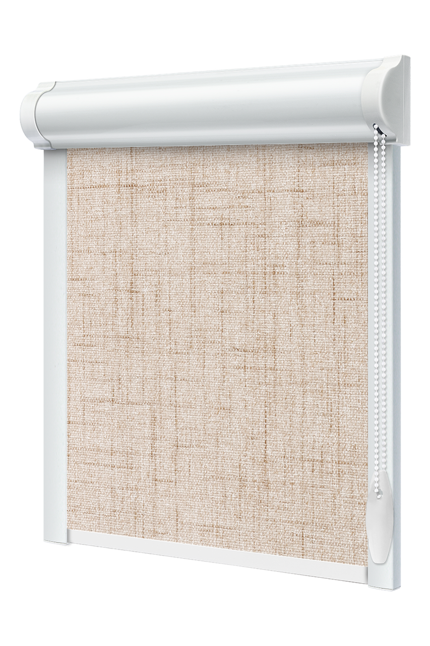 Тканинний ролет закрита система з боковими планками Кітон Латте, фото 1