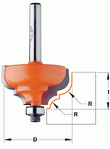 Фреза CMT профільна калевкова з підшипником R6,4-4,8-D35-l18,5-d6