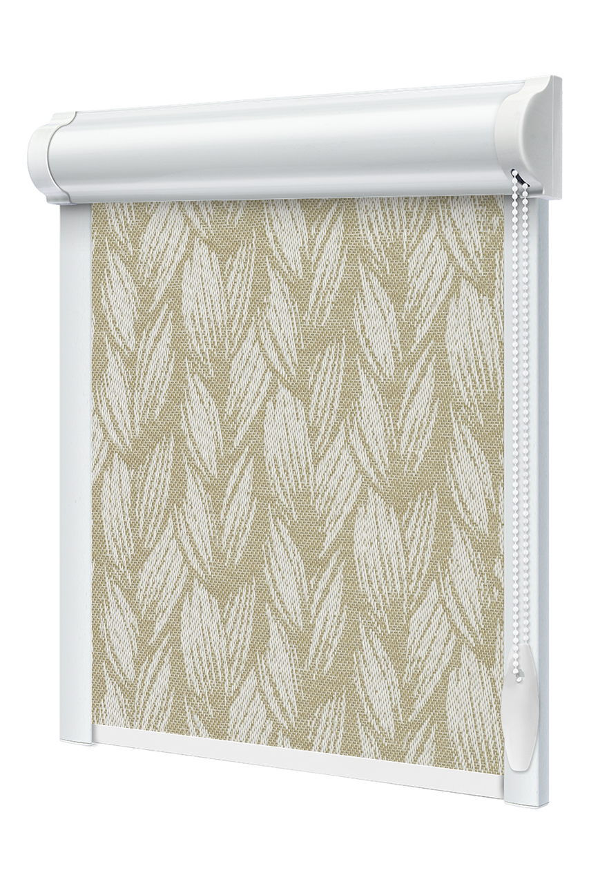 Тканинний ролет закрита система з боковими планками Брейд Джутовий, фото 1