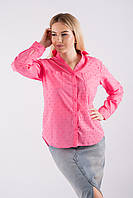 Рубашка женская с двумя карманами розовая 1956 (2000000109183)