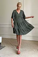 Літнє плаття із фактурного льону вільного крою 44-50 розміри